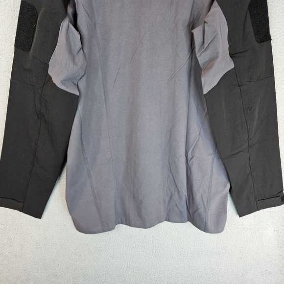 TacVasen Mens Tactical T-Shirt Black & Gray Cotton Body Nylon Sleeves Outdoor - Picture 10 of 14